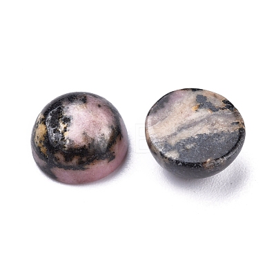 Natural Rhodonite Cabochons G-P393-R68-8MM-1