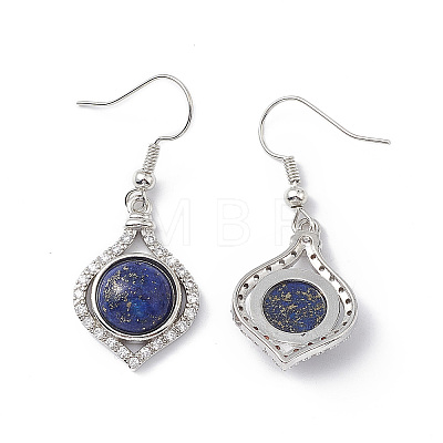 Natural Dyed Lapis Lazuli Vase Dangle Earrings EJEW-A092-01P-05-1