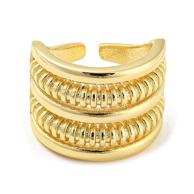 Brass Open Cuff Ring RJEW-C033-05G-1