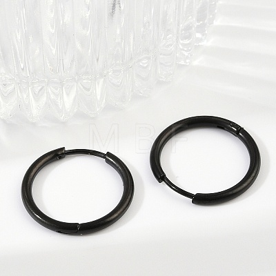 202 Stainless Steel Huggie Hoop Earrings EJEW-F111A-17mm-EB-1