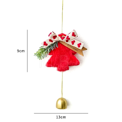 Christmas Velvet Christmas Tree with Iron Bell Pendant Decorations PW-WG7222C-01-1