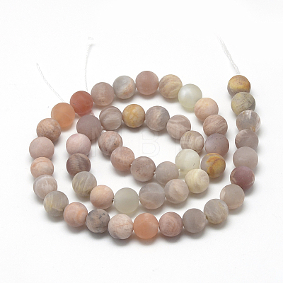 Natural Sunstone Beads Strands X-G-R446-4mm-36-1