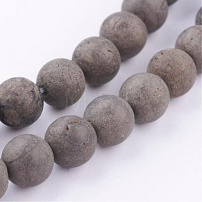 Natural Pyrite Beads Strands G-P303-03-8mm-8-1