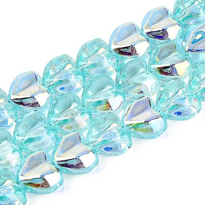 Electroplate Transparent Glass Beads Strands EGLA-N056-01A-03-1