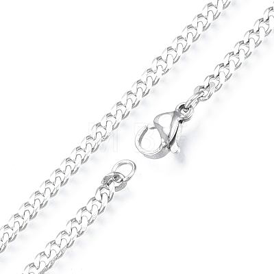 Men's 201 Stainless Steel Cuban Link Chain Necklace NJEW-N050-A06-3-45P-1