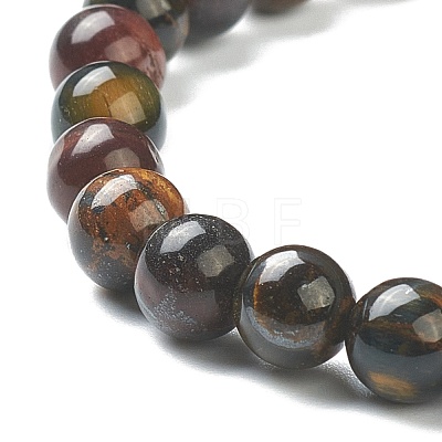 Natural Tiger Eye Beaded Stretch Bracelets BJEW-A117-B-43-1