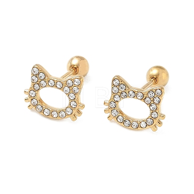 304 Stainless Steel Crystal Rhinestone Animal Cartilage Earrings SA-CBA1F7E-01G-04-1