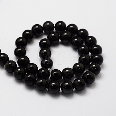Natural Obsidian Round Beads Strands G-E329-10mm-37-1