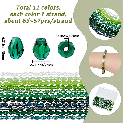 11 Strands 11 Colors Mixed Styles Glass Beads Strands EGLA-SC0001-69B-1
