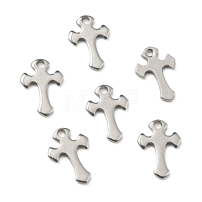 201 Stainless Steel Tiny Cross Charms STAS-F139-025P-1