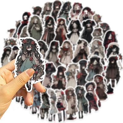 50Pcs DIY Waterproof PVC Picture Stickers PW-WGFE247-01-1