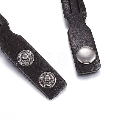 Leather Cord Snap Bracelets BJEW-P099-10B-1