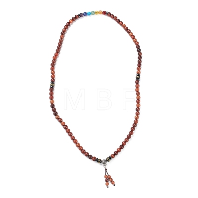 Natural Wood Beads Wrap Bracelets BJEW-JB07022-02-1