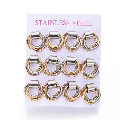 304 Stainless Steel Stud Earrings EJEW-L241-03A-1
