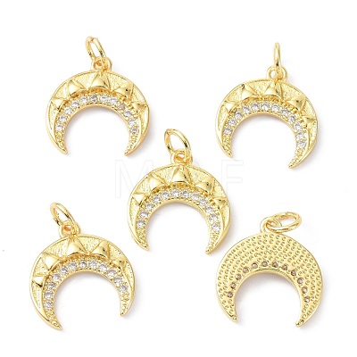 Eco-Friendly Brass Micro Pave Cubic Zirconia Charms X-ZIRC-C022-04G-1