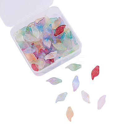 100Pcs 10 Colors Glass Pendants GLAA-CJ0001-45-1