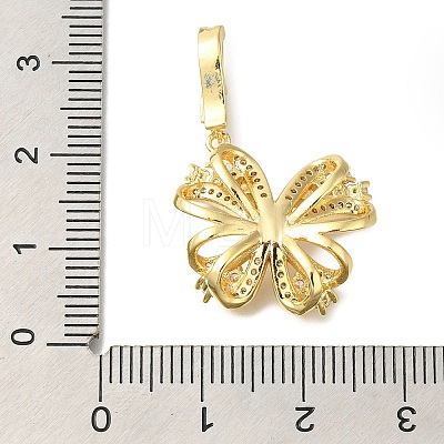 Brass Micro Pave Clear Cubic Zirconia European Dangle Charms Bails KK-K388-66G-1