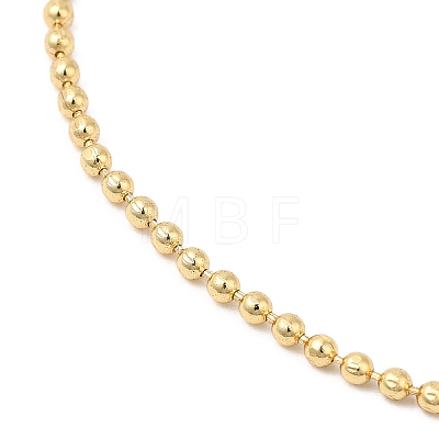 Rack Plating Brass Ball Chain Necklace for Women NJEW-F311-02G-1