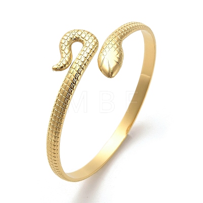 Golden 304 Stainless Steel Cuff Bangle for Women BJEW-C050-02B-G-1