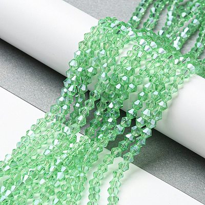 Transparent Electroplate Glass Beads Strands GLAA-F029-3mm-C24-1