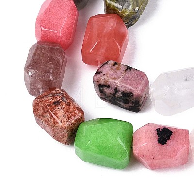 Natural & Synthetic Mixed Stone Beads Strands G-T142-75-1