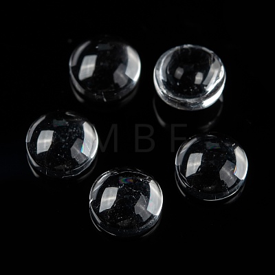 Transparent Glass Cabochons X-GGLA-R026-6mm-1
