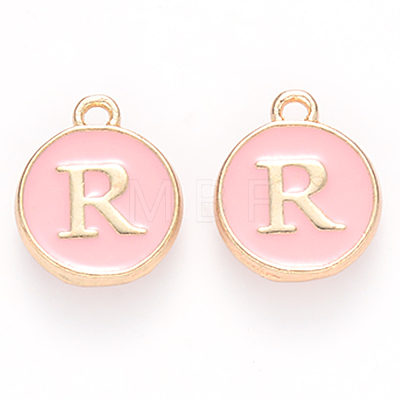 Golden Plated Alloy Enamel Charms ENAM-S118-07R-1