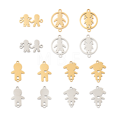  Jewelry 14Pcs 14 Style 201 Stainless Steel Connector Charms STAS-PJ0001-27-1