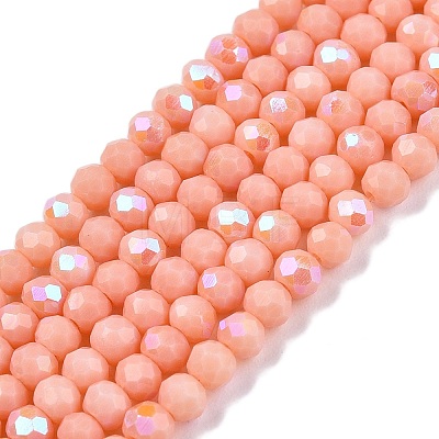 Electroplate Opaque Solid Color Glass Beads Strands EGLA-A044-P2mm-L33-1