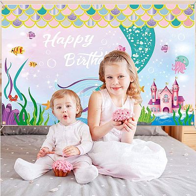 Polyester Hanging Banners Children Birthday AJEW-WH0190-032-1