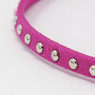 Silver Aluminum Studded Faux Suede Cord LW-D004-05-S-1