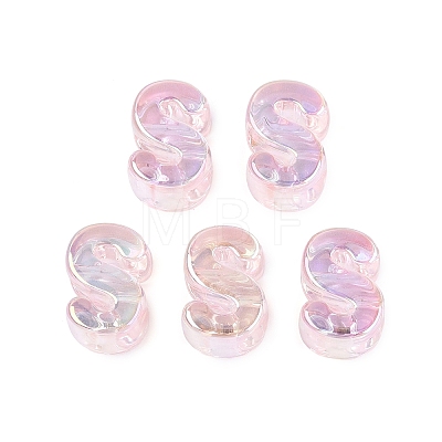 UV Plating Transparent Acrylic European Beads OACR-M027-02S-01-1