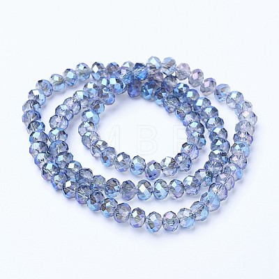 Electroplate Transparent Glass Beads Strands EGLA-A034-T3mm-Y02-1