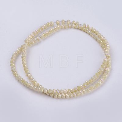 Electroplate Glass Beads Strands GLAA-F077-FR02-1
