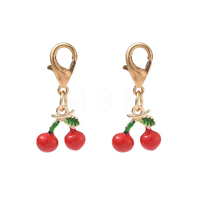 Brass Enamel Pendant Decorations HJEW-YW00573-02-1