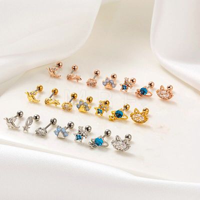 316L Stainless Steel Cubic Zirconia Cartilage Earrings for Women WGF6ABA-08-1