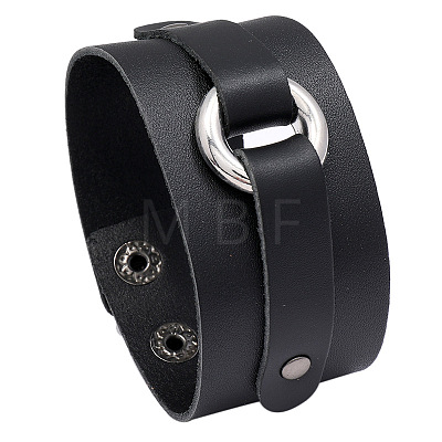 Cowhide & Alloy & Iron Cord Bracelets FS-WGE3777-01-1