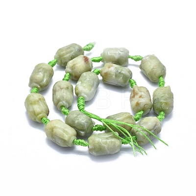 Natural Xiuyan Jade Beads Strands G-O179-C01-1