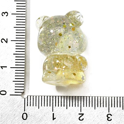 Transparent Resin Little Bear Ornament RESI-S015-01G-1