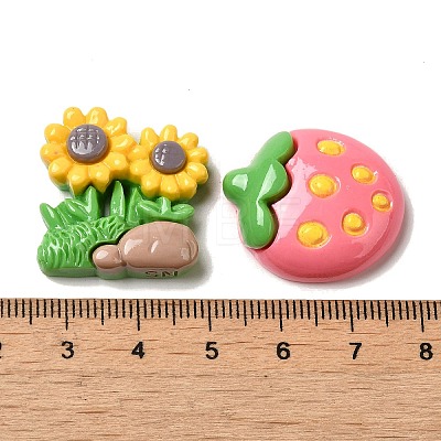 Sunflower/Rabbit/Strawberry Opaque Resin Decoden Cabochons CRES-B019-08-1
