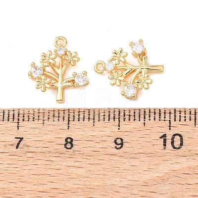 Brass Micro Pave Cubic Zirconia Pendants KK-A284-10B-G-1