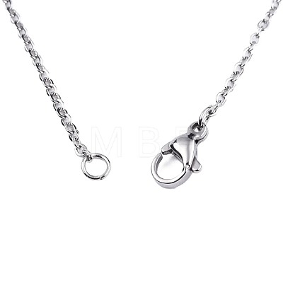 201 Stainless Steel Car Pendant Necklace with Cable Chains for Men Women NJEW-T009-JN105-1-45-A-1