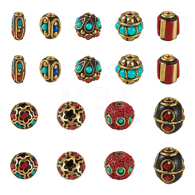 Handmade Tibetan Style Beads TIBEB-TAC0003-01-1