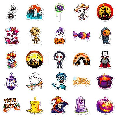 Hallowmas 50Pcs Self-Adhesive Stickers PW-WG19CA1-01-1