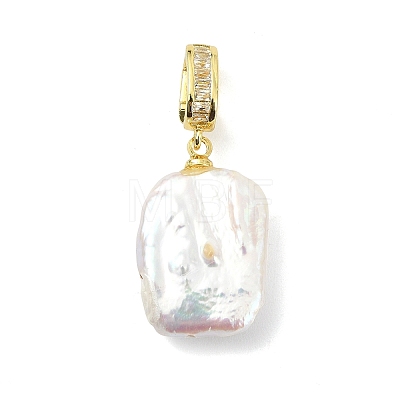 Natural Baroque Keshi Pearl Pendants PALLOY-JF05284-1