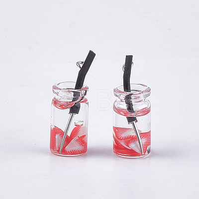 Glass Bottle Pendants CRES-N017-06E-1
