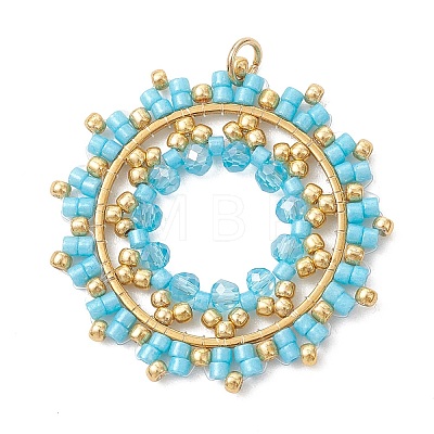 Seed Beads & Glass Beaded Pendants PALLOY-MZ01295-02-1