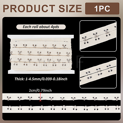 Hook and Eye Cotton Tape Trim Ribbons DIY-WH0816-159-1