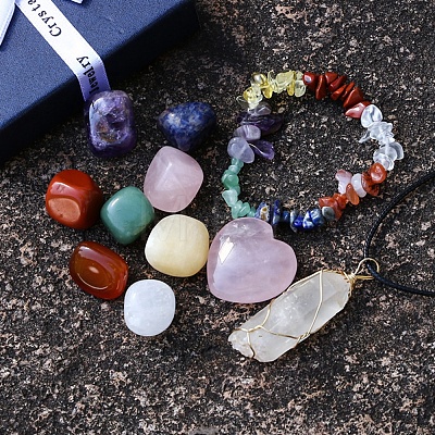 Natural Mixed Healing Stones Set for Meditation Reiki PW-WG90800-01-1