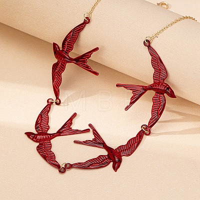 Alloy Enamel Link Chain Necklaces WG1FAB4-01-1